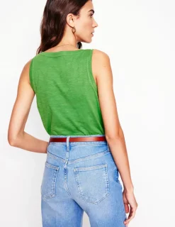 T-shirts & Tops | Oberteile | Boden Flammgarn-Top mit V-Ausschnitt- Paradiesgrün