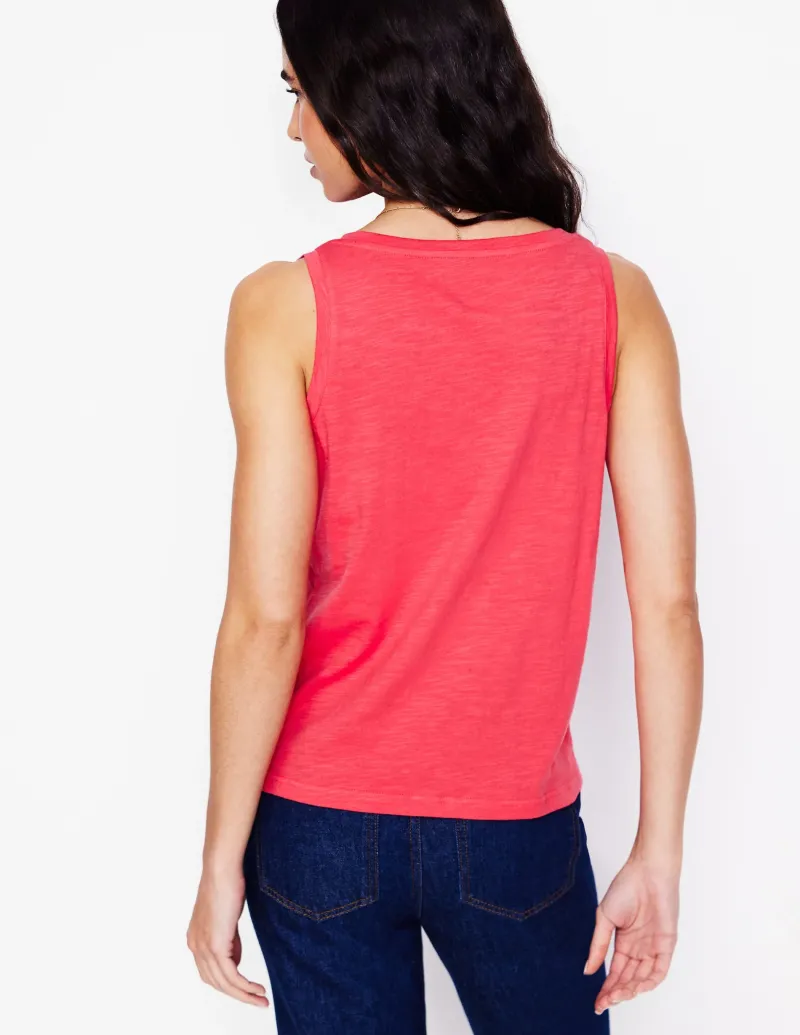 T-shirts & Tops | Oberteile | Boden Flammgarn-Top mit V-Ausschnitt- Kamelienrosa