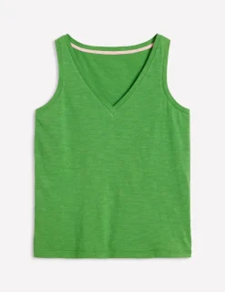T-shirts & Tops | Oberteile | Boden Flammgarn-Top mit V-Ausschnitt- Paradiesgrün