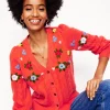 Pullover & Strickjacken | Boden Flauschige Strickjacke mit Stickerei- Knallrot