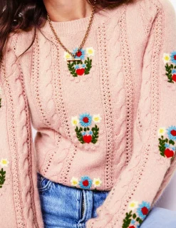 Pullover & Strickjacken | Boden Flauschiger Pullover mit Stickerei-Sanftes Lavendelrosa SanftesLavendelrosa