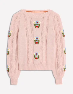 Pullover & Strickjacken | Boden Flauschiger Pullover mit Stickerei-Sanftes Lavendelrosa SanftesLavendelrosa