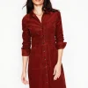 Kleider & Jumpsuits | Kleider In Petite | Boden Flora Hemdblusenkleid aus Cord- Schokoladenbraun