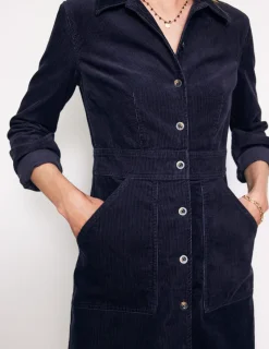 Kleider & Jumpsuits | Kleider In Petite | Boden Flora Hemdblusenkleid aus Cord-Aqua Marine Marl AquaMarineMarl