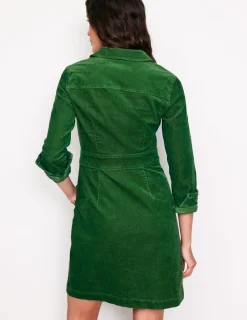 Kleider & Jumpsuits | Kleider In Petite | Boden Flora Hemdblusenkleid aus Cord- Dunkelgrün