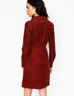 Kleider & Jumpsuits | Kleider In Petite | Boden Flora Hemdblusenkleid aus Cord- Schokoladenbraun