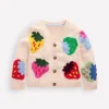 Pullover & Strickjacken | Boden Flora lustige Strickjacke mit V-Ausschnitt-Beige Meliert Erdbeeren BeigeMeliertErdbeeren