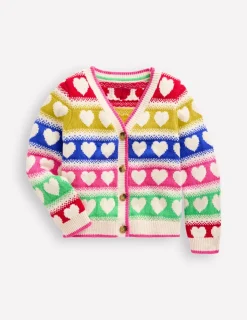 Pullover & Strickjacken | Boden Flora lustige Strickjacke mit V-Ausschnitt-Regenbogen Herzen RegenbogenHerzen