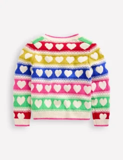 Pullover & Strickjacken | Boden Flora lustige Strickjacke mit V-Ausschnitt-Regenbogen Herzen RegenbogenHerzen
