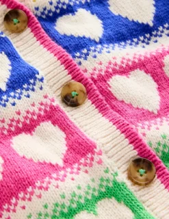 Pullover & Strickjacken | Boden Flora lustige Strickjacke mit V-Ausschnitt-Regenbogen Herzen RegenbogenHerzen