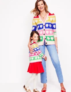 Pullover & Strickjacken | Boden Flora lustige Strickjacke mit V-Ausschnitt-Regenbogen Herzen RegenbogenHerzen