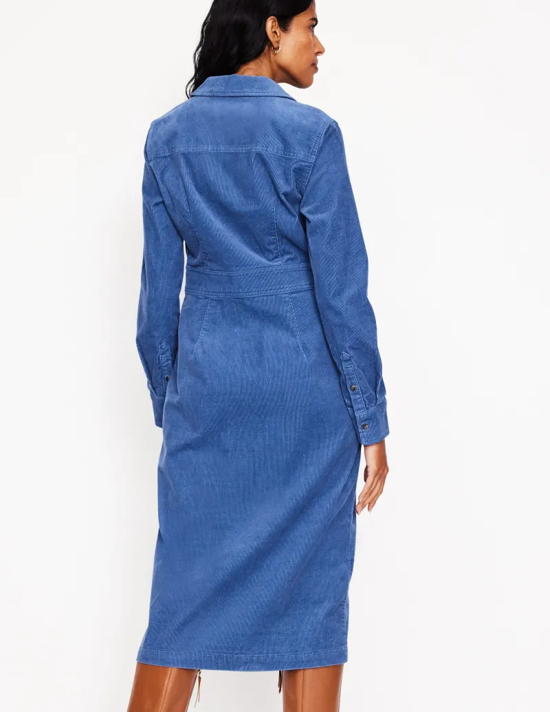 Kleider & Jumpsuits | Midi | Boden Flora Midi-Hemdblusenkleid aus Cord-Klassisches Marineblau KlassischesMarineblau