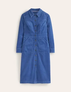 Kleider & Jumpsuits | Midi | Boden Flora Midi-Hemdblusenkleid aus Cord-Klassisches Marineblau KlassischesMarineblau