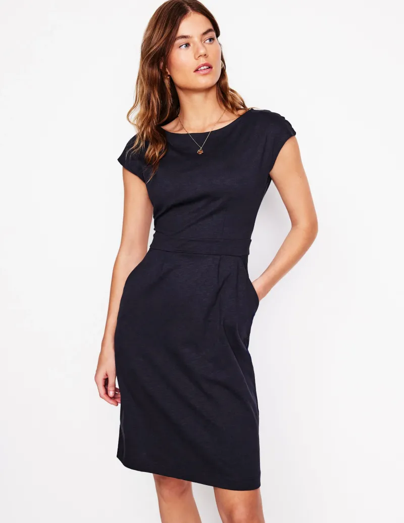 Kleider & Jumpsuits | Kleider In Petite | Boden Florrie Jerseykleid-Aqua Marine Marl AquaMarineMarl