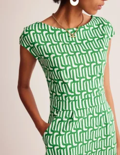 Kleider & Jumpsuits | Kleider In Petite | Boden Florrie Jerseykleid-Smaragdgrün, Motiv Falling Geo Smaragdgrün,MotivFallingGeo