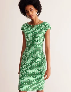 Kleider & Jumpsuits | Kleider In Petite | Boden Florrie Jerseykleid-Smaragdgrün, Motiv Falling Geo Smaragdgrün,MotivFallingGeo