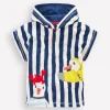 Bademode | Boden Frottee-Badeponcho mit Applikation-Saphirblau Möwen