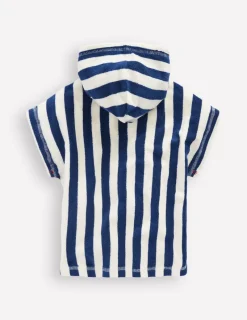 Bademode | Boden Frottee-Badeponcho mit Applikation-Saphirblau Möwen