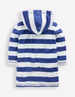 Bademode | Boden Frottee-Badeponcho mit Reißverschluss-Saphirblau Streifen SaphirblauStreifen