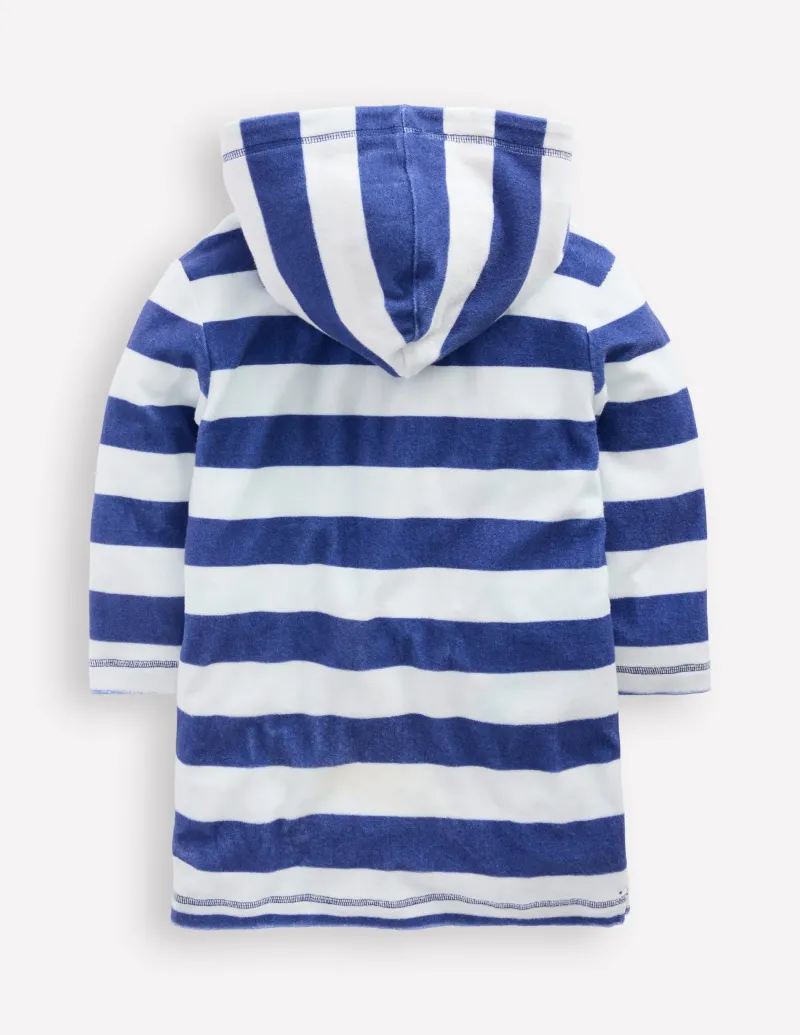 Bademode | Boden Frottee-Badeponcho mit Reißverschluss-Saphirblau Streifen SaphirblauStreifen
