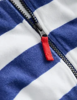 Bademode | Boden Frottee-Badeponcho mit Reißverschluss-Saphirblau Streifen SaphirblauStreifen