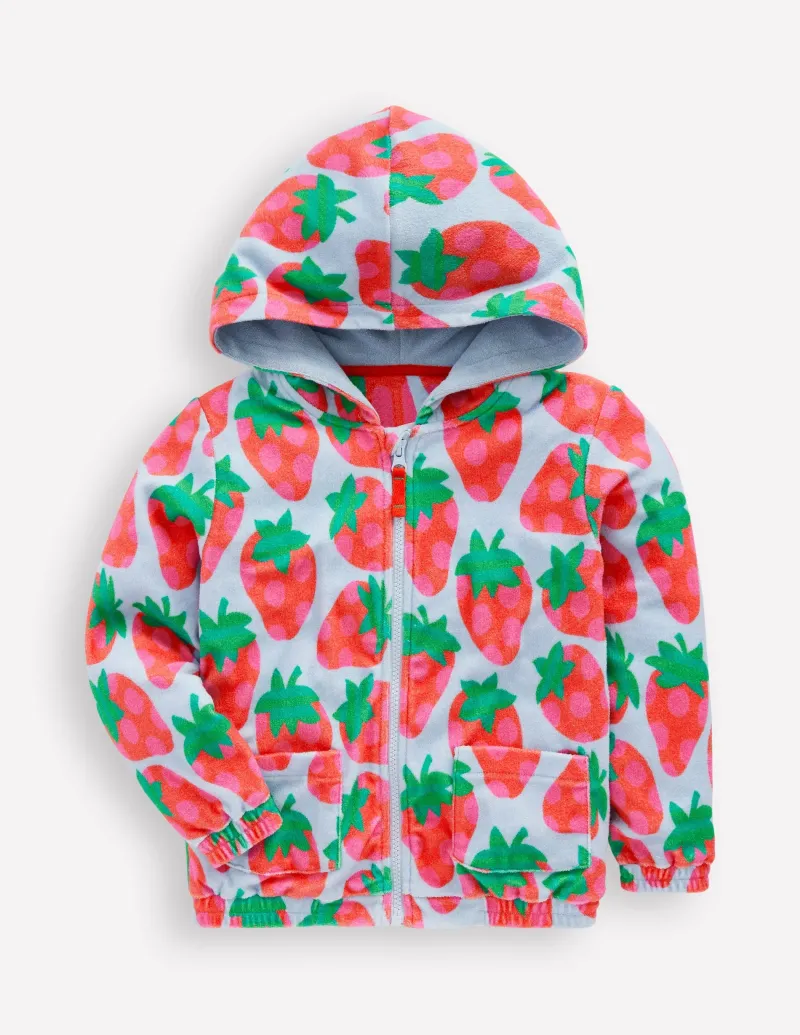Hoodies & Kapuzenpullis | Oberteile & T-shirts | Boden Frottee-Kapuzenjacke-Nebligblau Erdbeere NebligblauErdbeere