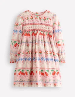 Kleider | Boden Gemütliches Kleid mit Smokdetail-Rosa Valentinstagshase RosaValentinstagshase