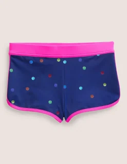 Bademode | Boden Gemusterte Badeshorts-Marineblau Regenbogen Konfetti Punkte MarineblauRegenbogenKonfettiPunkte