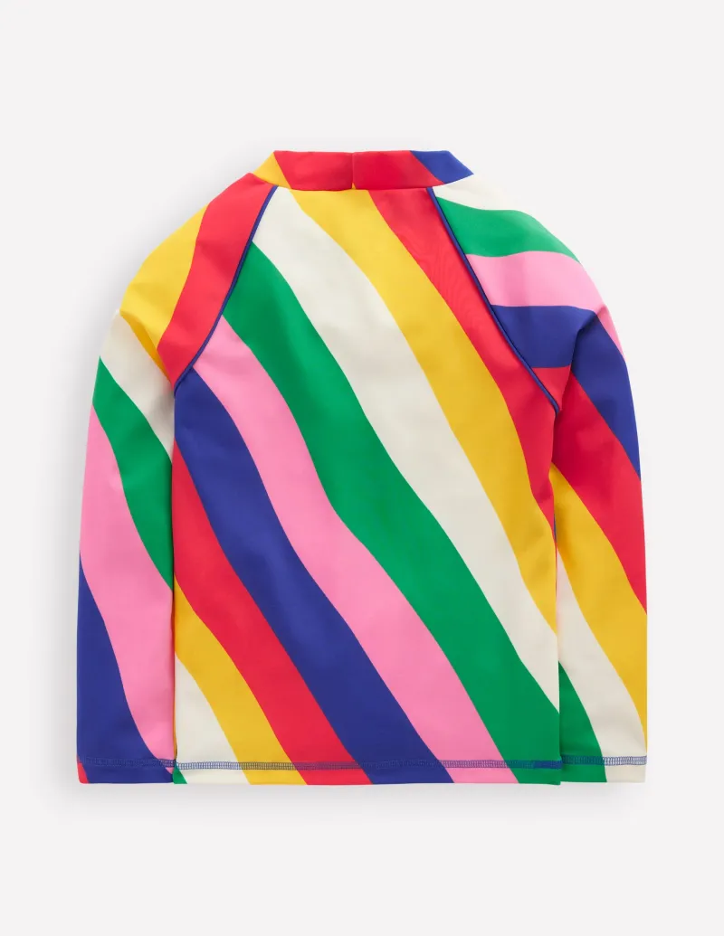 Bademode | Boden Gemustertes Badeshirt mit Sonnenschutz-Bunt Regenbogen Swirl-Motiv BuntRegenbogenSwirl-Motiv