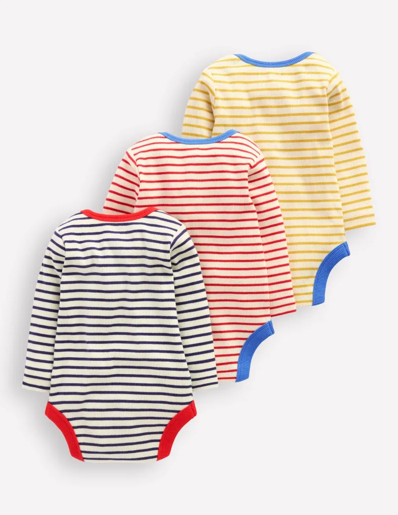 Oberteile & T-shirts | Boden Gerippte Bodys im 3er-Pack-Steuerbordblau Streifen SteuerbordblauStreifen