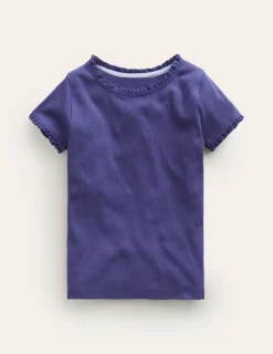 Oberteile & T-shirts | Boden Geripptes Kurzarm-T-Shirt-Aristocratic Blue/ Ivory Stripe AristocraticBlue/IvoryStripe