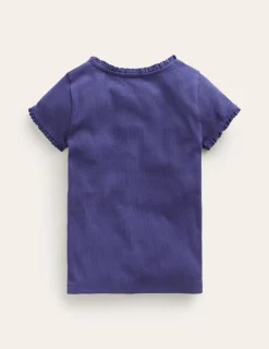 Oberteile & T-shirts | Boden Geripptes Kurzarm-T-Shirt-Aristocratic Blue/ Ivory Stripe AristocraticBlue/IvoryStripe