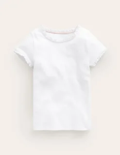 Oberteile & T-shirts | Boden Geripptes Kurzarm-T-Shirt- Weiß