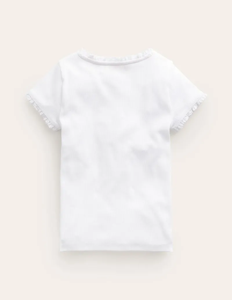 Oberteile & T-shirts | Boden Geripptes Kurzarm-T-Shirt- Weiß