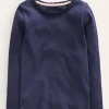 Oberteile & T-shirts | Boden Geripptes Langarmshirt-Aristocratic Blue/ Ivory Stripe AristocraticBlue/IvoryStripe