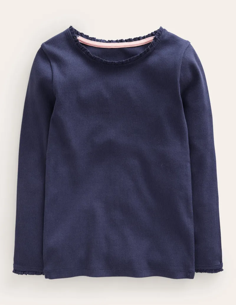 Oberteile & T-shirts | Boden Geripptes Langarmshirt-Aristocratic Blue/ Ivory Stripe AristocraticBlue/IvoryStripe