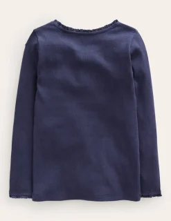 Oberteile & T-shirts | Boden Geripptes Langarmshirt-Aristocratic Blue/ Ivory Stripe AristocraticBlue/IvoryStripe