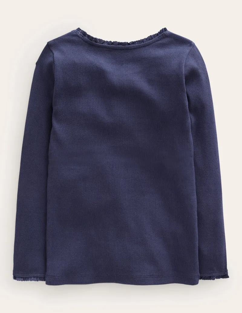 Oberteile & T-shirts | Boden Geripptes Langarmshirt-Aristocratic Blue/ Ivory Stripe AristocraticBlue/IvoryStripe