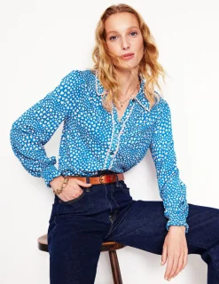 Hemden | T-shirts & Tops | Boden Gesmoktes Jerseyhemd-Galerie-Blau, Paisley-Herz Galerie-Blau,Paisley-Herz