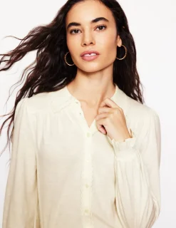 Hemden | T-shirts & Tops | Boden Gesmoktes Jerseyhemd-Ivory and Navy Spot IvoryandNavySpot