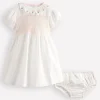 Kleider | Boden Gesmoktes Kleid für besondere Anlässe-Ivory and Navy Spot IvoryandNavySpot