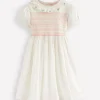 Kleider | Boden Gesmoktes Kleid für besondere Anlässe-Ivory and Navy Spot IvoryandNavySpot