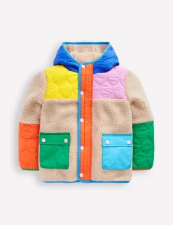 Mäntel & Jacken | Boden Gesteppte Jacke aus Teddyfell-Mix-Bunt, Blockfarben Bunt,Blockfarben