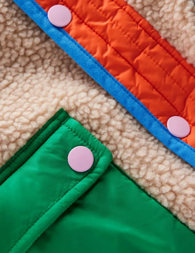 Mäntel & Jacken | Boden Gesteppte Jacke aus Teddyfell-Mix-Bunt, Blockfarben Bunt,Blockfarben