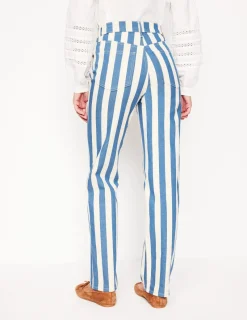 Jeans | Boden Gestreifte Jeans mit hohem Bund-Marineblau Breite Streifen MarineblauBreiteStreifen