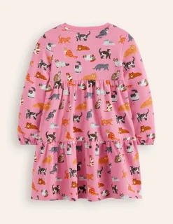 Kleider | Boden Gestuftes Sweatkleid-Kirschblütenrosa Katzen KirschblütenrosaKatzen