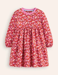 Kleider | Boden Gestuftes Sweatkleid-Leuchtendes Rot Blumenbeet LeuchtendesRotBlumenbeet