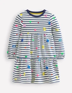Kleider | Boden Gestuftes Sweatkleid-Marineblau/ Naturweiß Streifen Marineblau/NaturweißStreifen