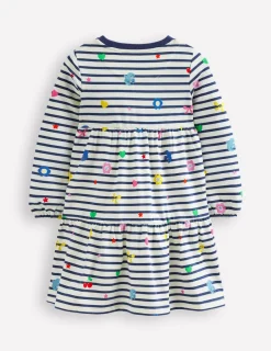 Kleider | Boden Gestuftes Sweatkleid-Marineblau/ Naturweiß Streifen Marineblau/NaturweißStreifen