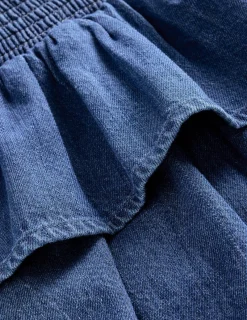Röcke | Boden Gewebter Stufenrock-Blauer Faux-Uni BlauerFaux-Uni